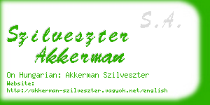 szilveszter akkerman business card